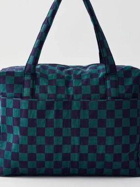 NWOT Baggu Cloud Carry-on - Navy Green Check